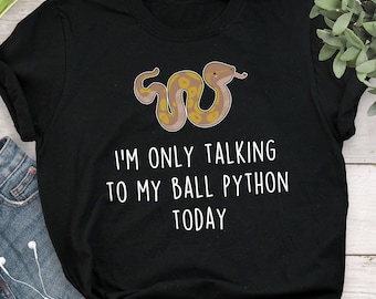 Koszulka z pytonem królewskim, damska, męska, zabawna koszulka z gadem, prezent dla miłośnika węży, koszulka z gadem, uroczy t-shirt z wężem, mama węża, tata węża, herpetolog