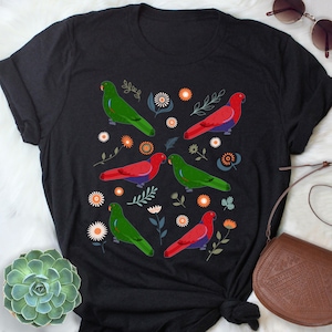 Eclectus Parrot Shirt, Women, Men, Funny Parrot Lover Gift, Cute Bird T-shirt, Pet Tshirt, Male Female Green Red Eclectus, Eclectus Mom Dad