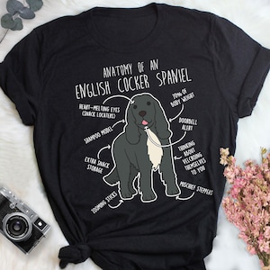 English Cocker Spaniel Shirt, Women, Men, Cute Black Cocker Spaniel T-shirt, Funny Dog Lover Gift, Pet Tee, Dog Mom, Dog Dad