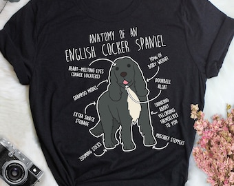 English Cocker Spaniel Shirt, Women, Men, Cute Black Cocker Spaniel T-shirt, Funny Dog Lover Gift, Pet Tee, Dog Mom, Dog Dad