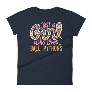 Ball Python Shirt, Women, Reptile Tshirt, Snake Lover Gift, Funny Reptile T-Shirt, Cute Snake Graphic Tee, Just A Girl Who Loves, Snake Mom image 3