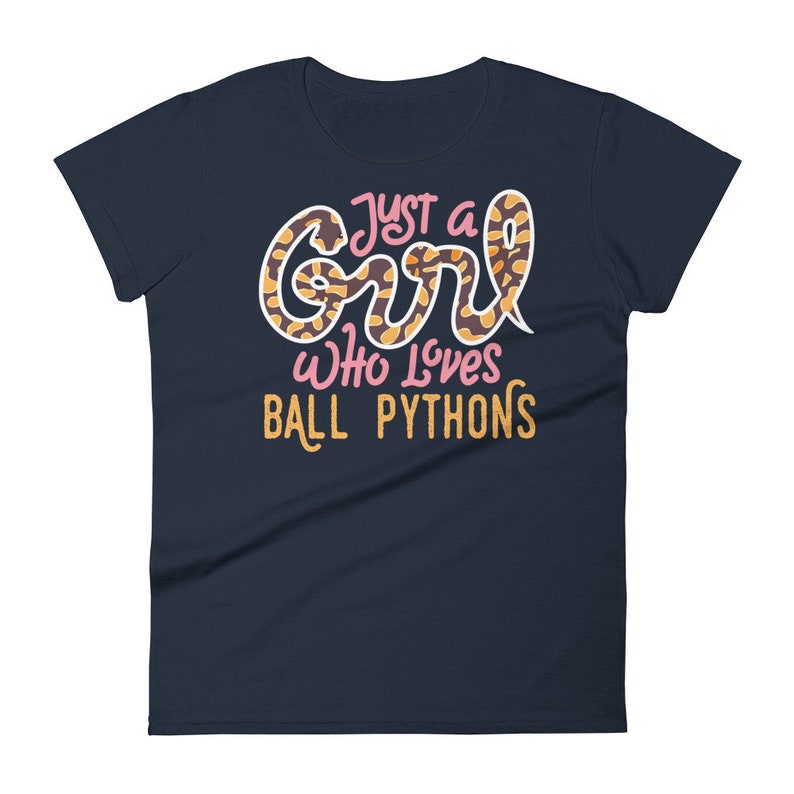 Ball Python Shirt, Women, Reptile Tshirt, Snake Lover Gift, Funny Reptile T-Shirt, Cute Snake Graphic Tee, Just A Girl Who Loves, Snake Mom image 3