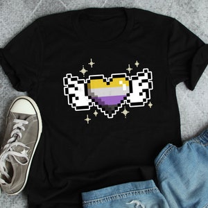 Icke-binär Pride-tröja, icke-binär Pride-gåva, HBTQ-tröja, Enby-flagga, HBTQ, Transgender Pride Festival Month Gamer Gaming Videospelsnörd
