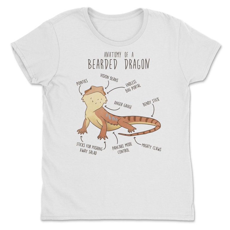 Shirt baardagaam, shirt dames, heren shirt, huisdier reptiel minnaar cadeau, grappig hagedis T-shirt, schattig baardagaam T-shirt Beardie moeder vader herpetoloog afbeelding 3