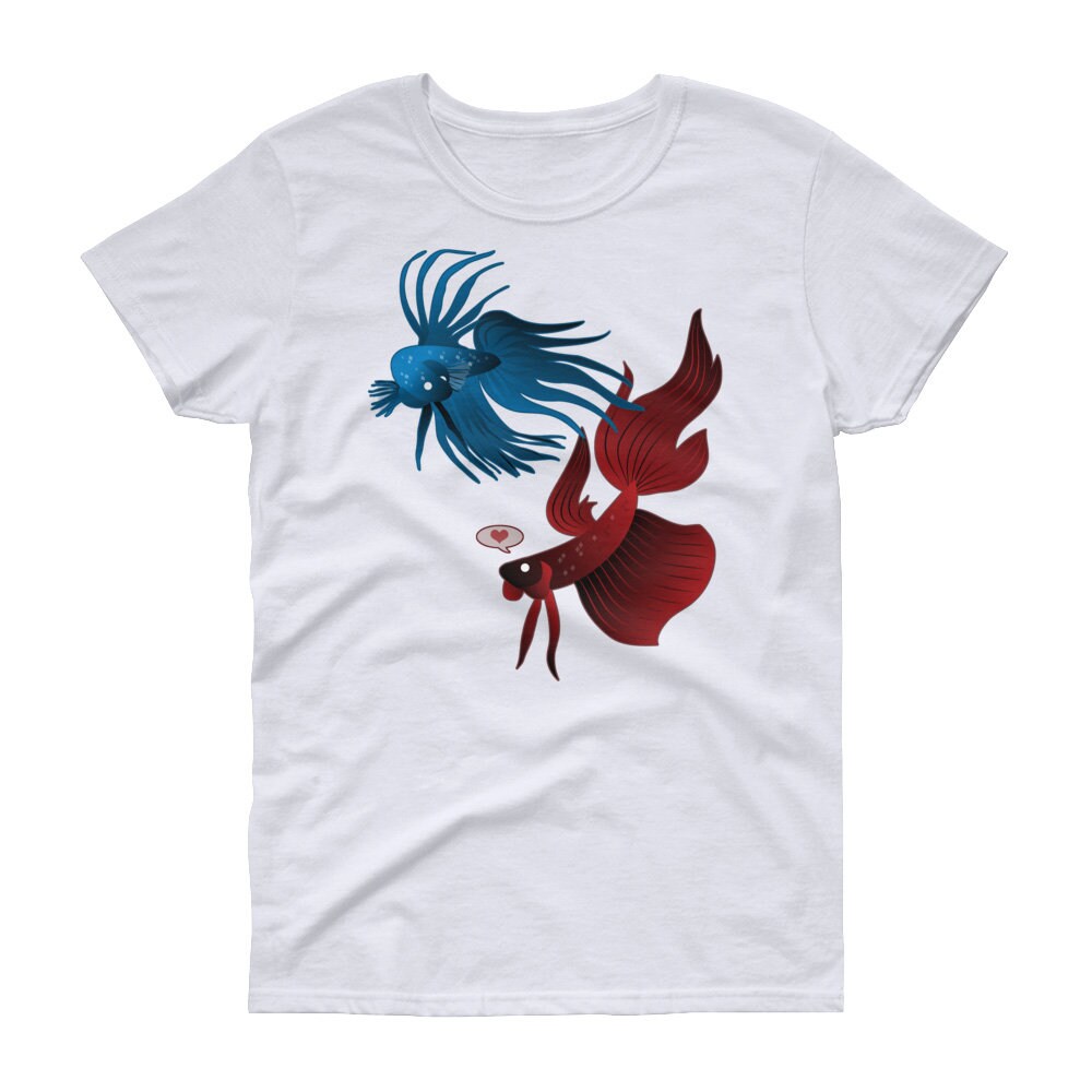 Betta Fish Shirt, Women Men, Betta Lover Gift, Cute Siamese Fighting ...