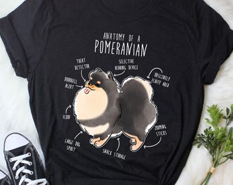 Camiseta de Pomerania negra y canela, para mujer y hombre, regalo divertido para amantes de los perros, linda camiseta de Pomerania, camiseta de Pomerania, camiseta para mascota, mamá de Pomerania, papá de perro
