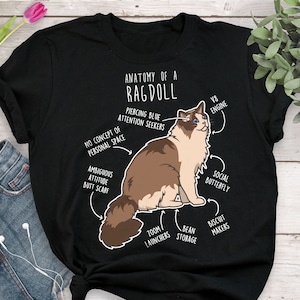 Ragdoll Cat Shirt, Women, Men, Funny Cat Lover Gift, Cute Pet T-shirt, Ragdoll Lover Tshirt, Ragdoll Cat Tee, Ragdoll Mom, Dad Seal Bicolor