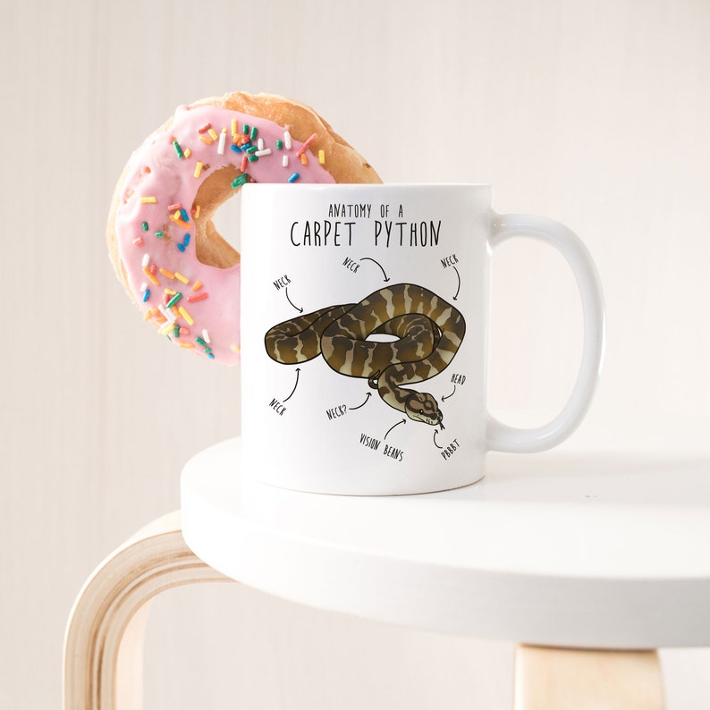 Darwin Carpet Python Coffee Mug, Cute Snake Lover Gift, Funny Reptile Mug, Cup, Northwestern Carpet Python, Snake Mom, Snake Dad image 4