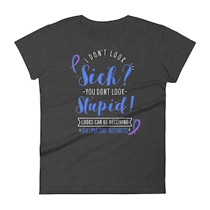 Rheumatoid Arthritis Shirt, Women, Men, Invisible Chronic Illness T-shirt Gift, RA Ribbon, RA Awareness, Spoonie Tee, Spoon Theory, Funny image 6