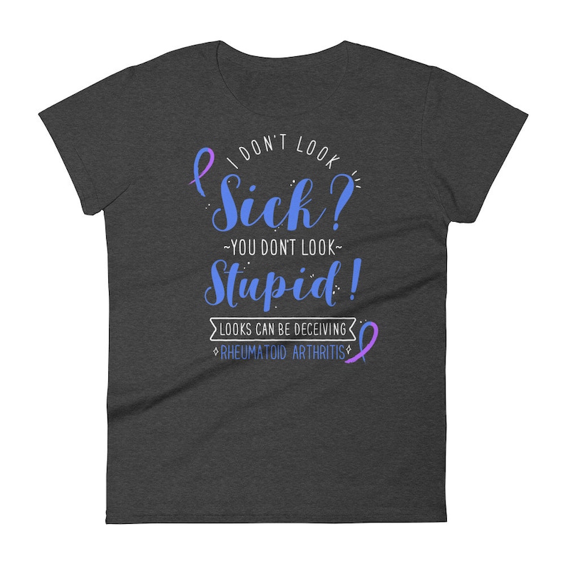 Rheumatoid Arthritis Shirt, Women, Men, Invisible Chronic Illness T-shirt Gift, RA Ribbon, RA Awareness, Spoonie Tee, Spoon Theory, Funny image 6