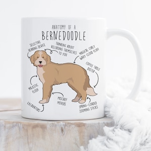 Bernedoodle-koffiemok, recessieve gele tweekleurige Bernedoodle-cadeau, schattige hondenliefhebber, hondenmoeder, vader, doodle poedelmix Berner Sennenhond Cross