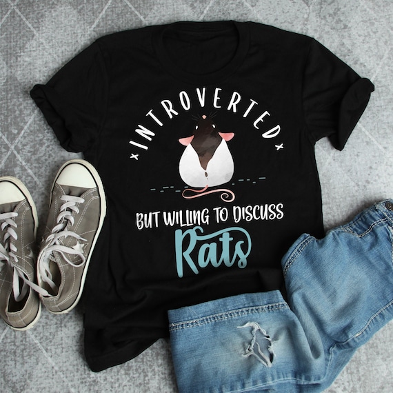 Funny Rat Shirt, Women Men, Rat Lover Gift, Cute Rat T-shirt, Pet Lover Tshirt, Graphic Tee, Tops, Clothing, Mouse, Introvert, Introverted