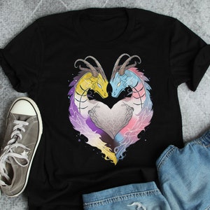 Camiseta del Orgullo Transgénero No Binario, Regalo del Orgullo No Binario, Camiseta LGBT, Bandera Trans, Festival del Orgullo Gay LGBTQ de Enby, Dragón del Orgullo, Mes del Orgullo