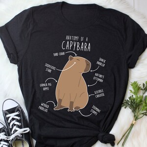 Capybara Shirt, Women Men, Mandarin Orange, Funny Animal Lover Gift, Cute Hup Meme T-shirt, Nature Tshirt, Rodent, Cavy, South America