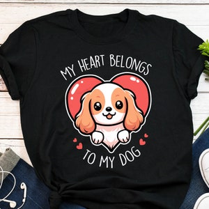 Valentinstag Cavalier King Charles Spaniel Shirt Frauen Männer Blenheim Cav Liebhaber Geschenk, süßes Hundet-shirt Haustier-T-Shirt Hundemama Freundin Frau