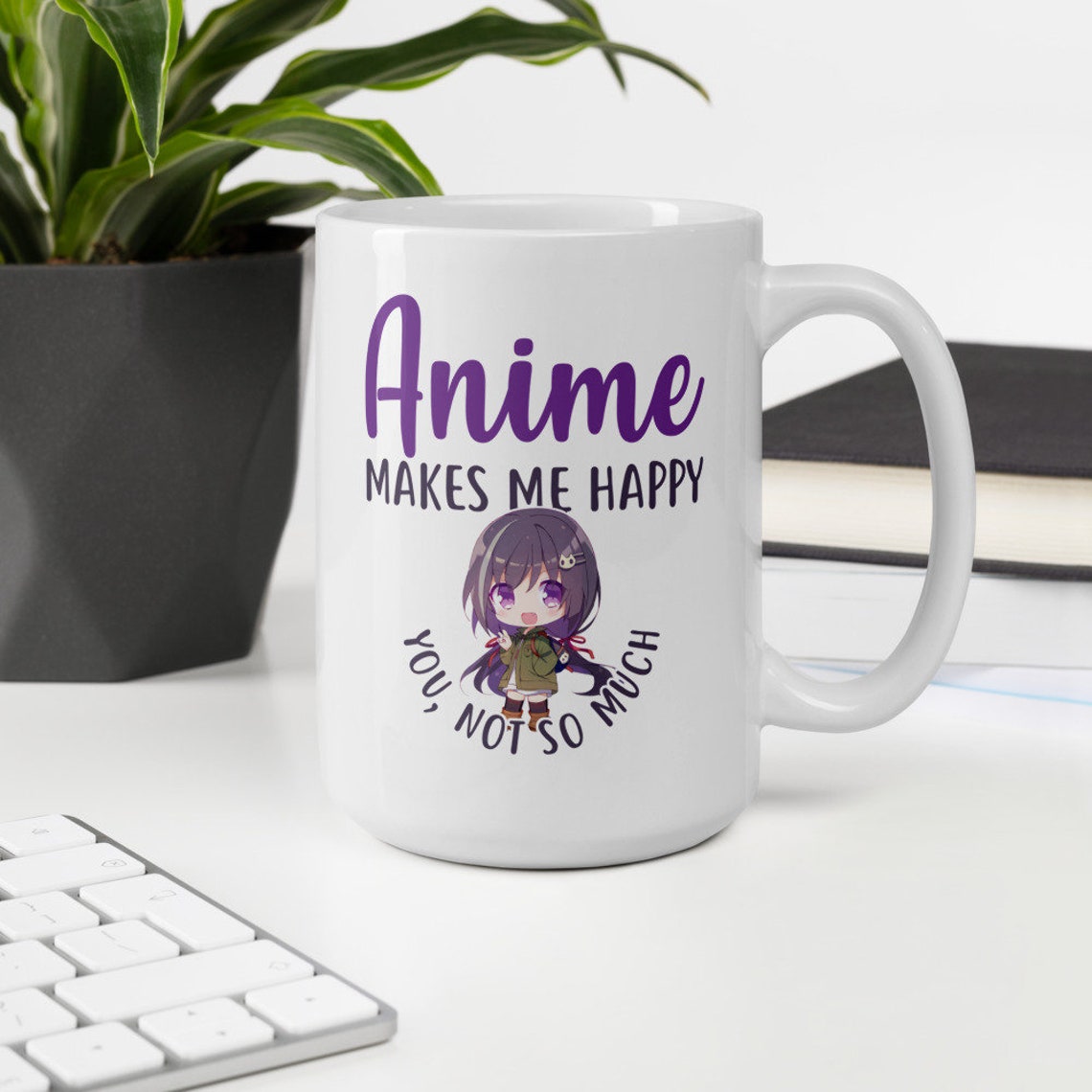 Anime Coffee Mug Funny Japanese Manga Lover Gift Cute Cup Etsy