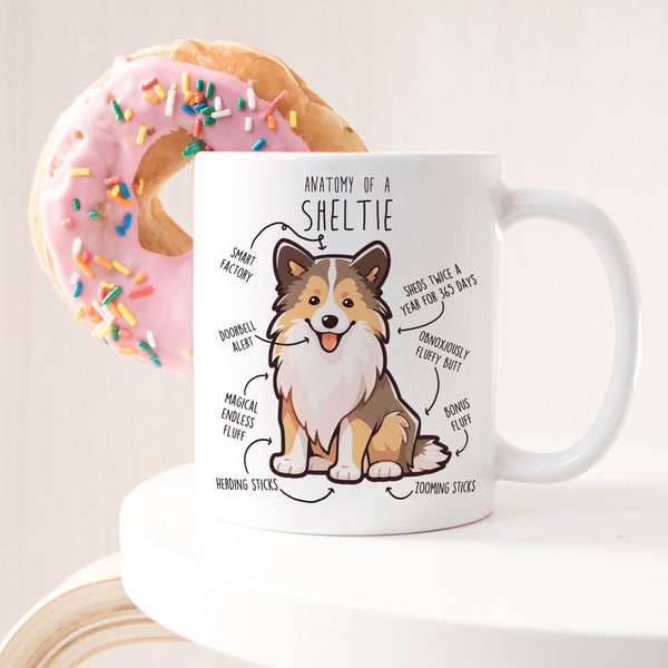 Sheltie Coffee Mug, Cute Sable Shetland Sheepdog Gift, Dog Lover, Funny Gift for Her, Him, Sheltie Mom, Sheltie Dad, Mahogany Sable Collie