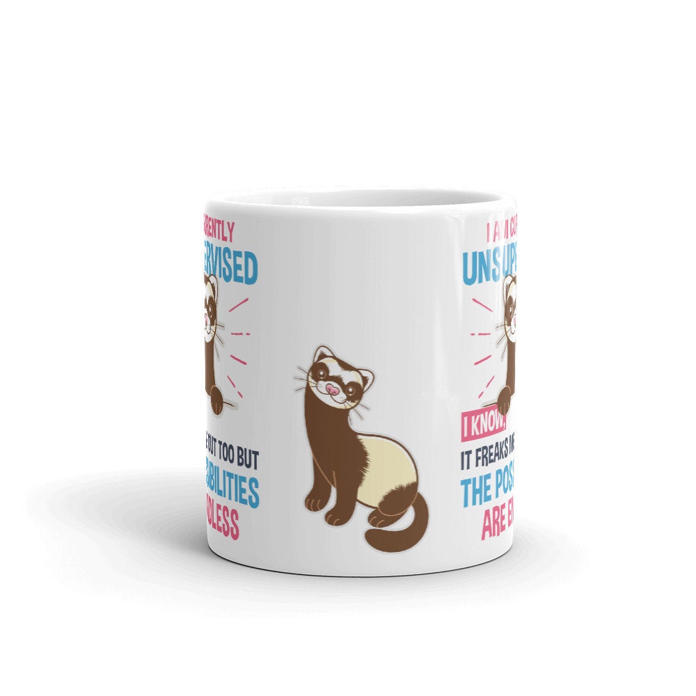 Funny Ferret Coffee Mug, Cute Ferret Gift, Ferret Lover, Funny Ferret ...