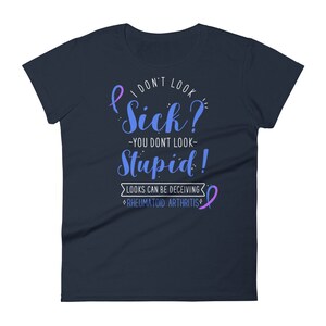 Rheumatoid Arthritis Shirt, Women, Men, Invisible Chronic Illness T-shirt Gift, RA Ribbon, RA Awareness, Spoonie Tee, Spoon Theory, Funny image 4