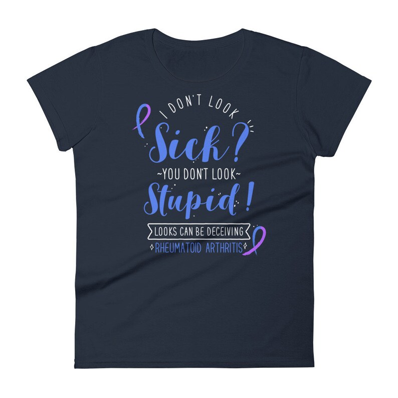 Rheumatoid Arthritis Shirt, Women, Men, Invisible Chronic Illness T-shirt Gift, RA Ribbon, RA Awareness, Spoonie Tee, Spoon Theory, Funny image 4
