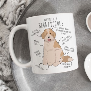 Bernedoodle Coffee Mug, Parti Recessive Yellow Bicolor Bernedoodle Gift, Cute Dog Lover Dog Mom Dad Doodle Poodle Mix Bernese Mountain Cross