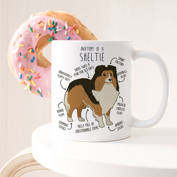 Sheltie Coffee Mug, Cute Sable Shetland Sheepdog Gift, Dog Lover, Funny Gift for Her, Him, Sheltie Mom, Sheltie Dad, Mahogany Sable Collie