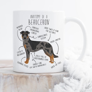 Harlequin Beauceron Coffee Mug, Funny Cute Beauceron Lover Gift, Dog Mom, Dog Dad, Pet Gift for Her, Him, Berger de Beauce, Bas Rouge