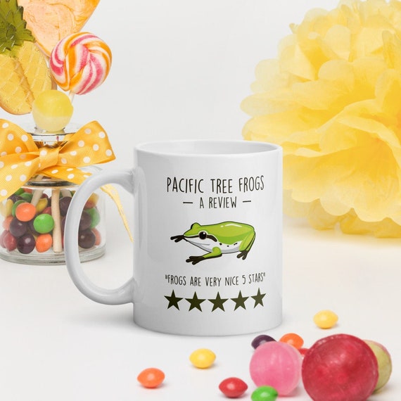 Frogs Drinking Tea Mushroom Cute Cottagecore Aesthetic Frog Front & Back  Coffee Mug