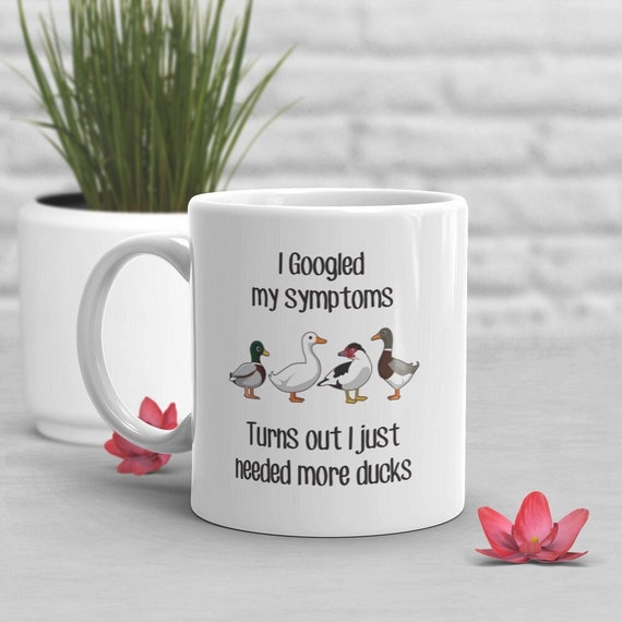 Duck Coffee Mug, Funny Duck Lover Gift, Cute Bird Cup, Muscovy, Pekin, Saxony, Mallard, Funny Pet White Duck Mug, Farming, Farmer Mug