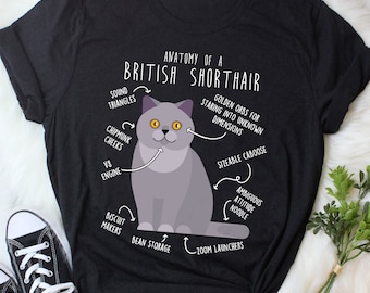 British Shorthair Shirt, Women, Men, Funny Cat Lover Gift, Cute Pet T-shirt British Shorthair Lover Tshirt Cat Tee British Shorthair Mom Dad