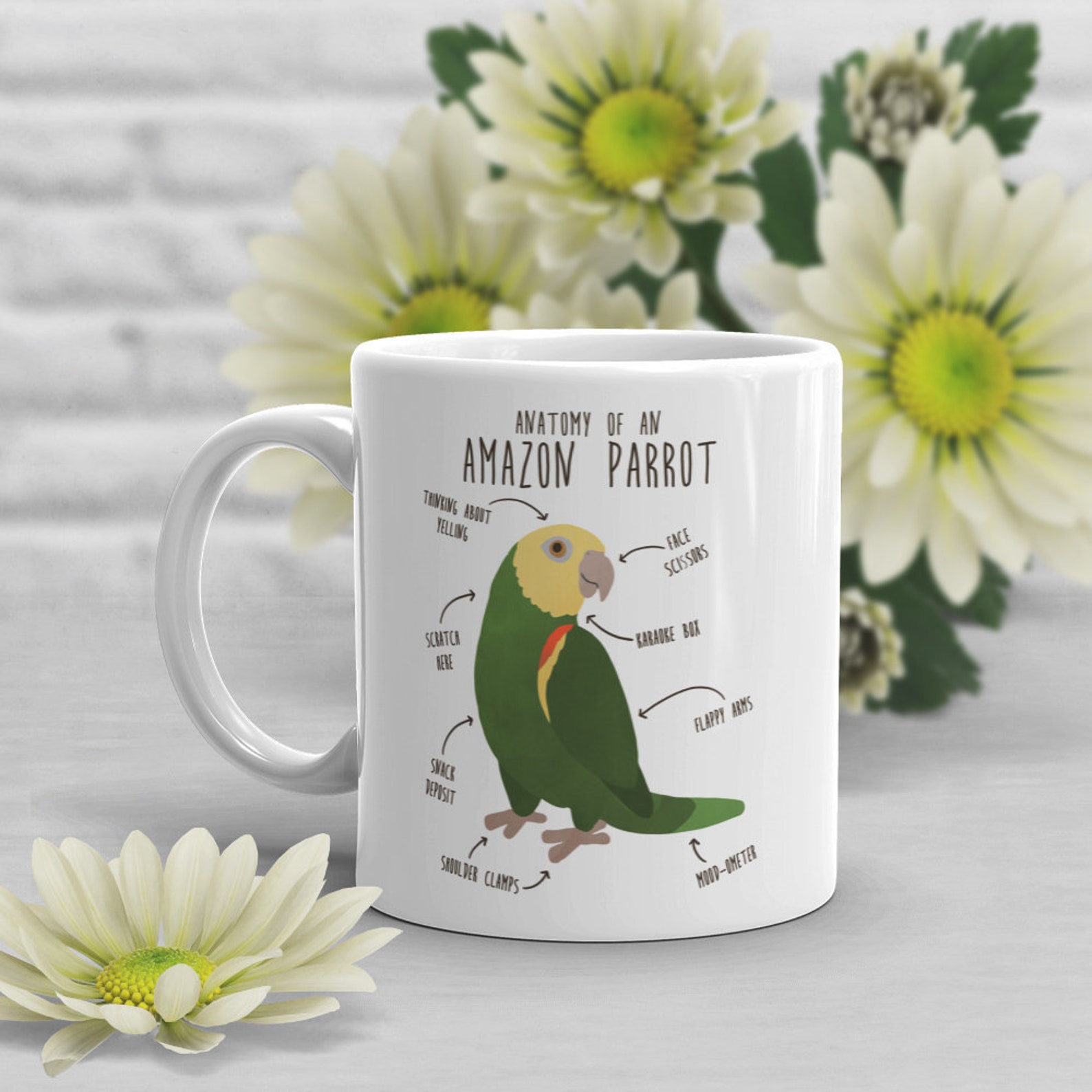 Amazon Parrot Coffee Mug Cute Bird Gift Pet Lover Funny Etsy