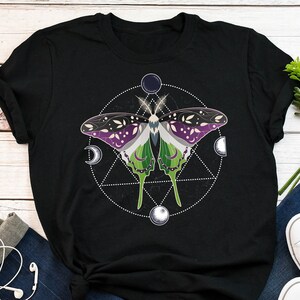 Aroace Pride-tröja, Aroace-flagga, kvinnor, män, Aro Ace Pride-present, HBTQ-tröja, Gay Pride, Aromantisk asexuell Luna Moth månfas Cottagecore