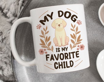 Taza de café para mamá labradora del Día de la Madre, Mamá perruna, Lindo regalo labrador amarillo, Amante de los perros, Regalo divertido para ella, Taza con forma de perro, Labrador Retriever