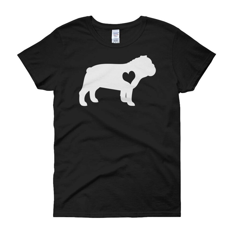 English Bulldog Shirt, Women Men, Bull Dog Lover Gift, Cute Bulldog Mom T-shirt, English Bulldog Lover TShirt, Pet Graphic Tee, Tops, Blue image 2