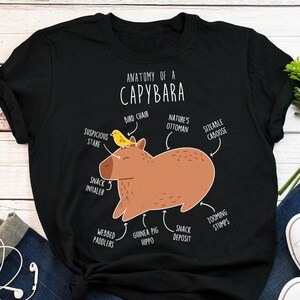 Capybara Shirt, Women Men, Mandarin Orange, Funny Animal Lover Gift, Cute Hup Meme T-shirt, Nature Tshirt, Rodent, Cavy, South America