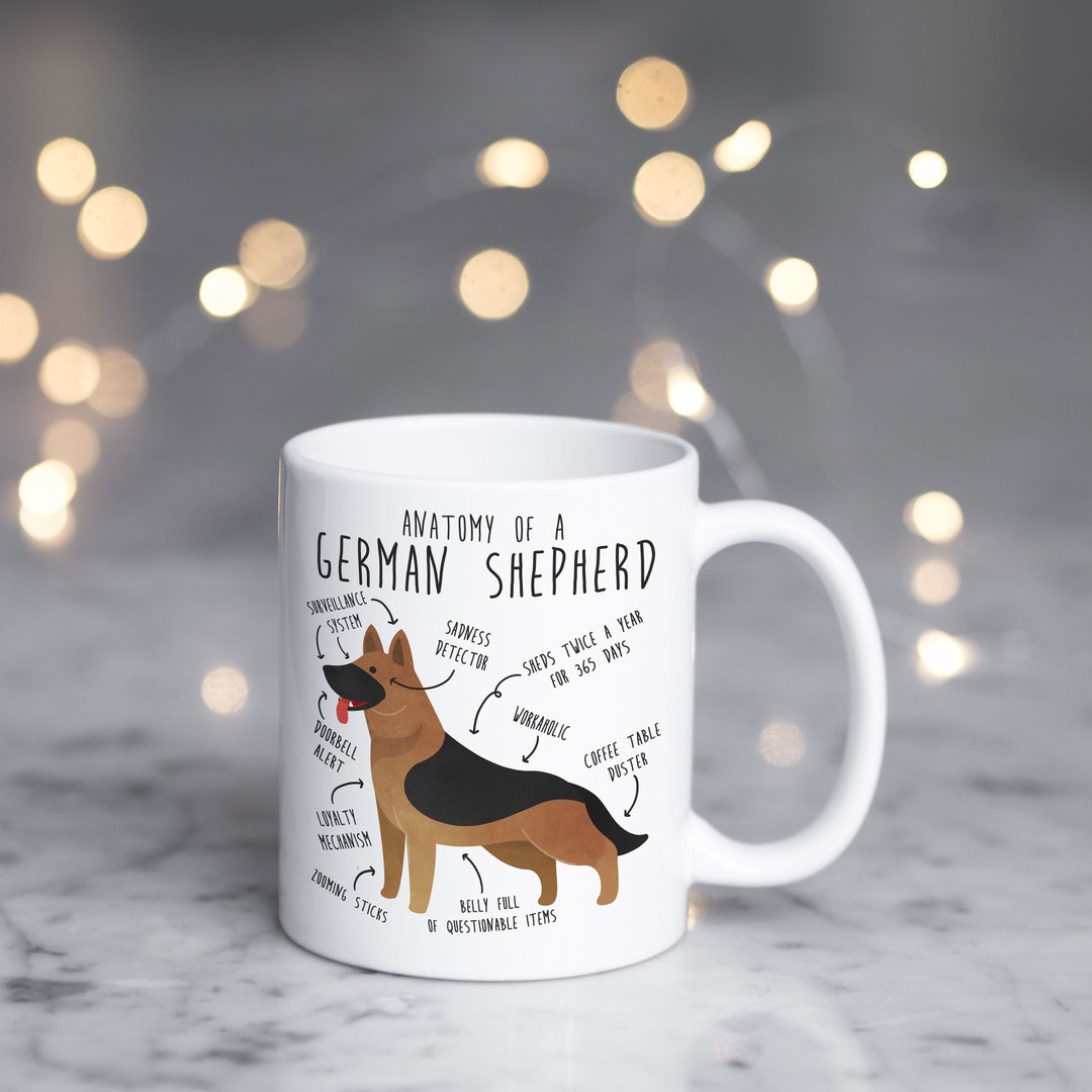 German Shepherd Coffee Mug, Funny Cute German Shepherd