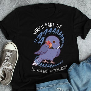 Violet Indian Ringneck Papagei Shirt, Frauen, Männer, lustiges lila Papagei Liebhaber Geschenk, süßes Haustier Vogel T-shirt, IRN Mom Tee, Ringnecked Dad Top