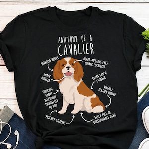 Blenheim Cavalier King Charles Spaniel Shirt, Frauen, Männer, lustiges Cav Liebhaber Geschenk, süßes Hundet-shirt, Haustier-T-Shirt, Hundemutter, Hundevater, Tieranatomie