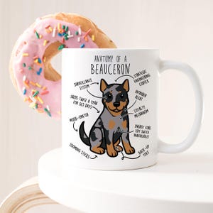 Harlequin Beauceron Coffee Mug, Funny Cute Cropped Beauceron Lover Gift, Dog Mom, Dog Dad, Pet Gift, Berger de Beauce, Bas Rouge
