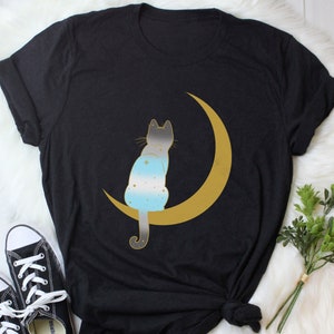 Demiboy Shirt, Demiboy Flag, Demiguy Pride Gift, LGBT T-shirt, Gay Pride Festival Tee, Transgender, Trans, Nonbinary, Space Moon Black Cat