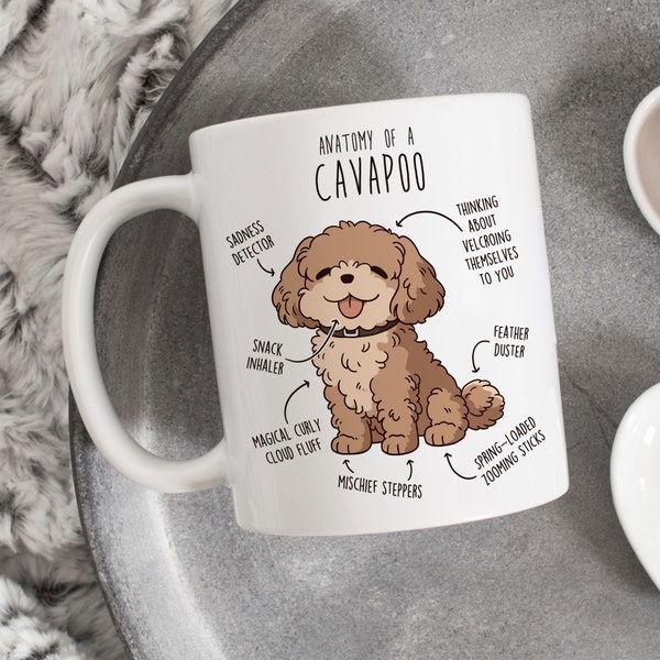 Cavapoo Coffee Mug, Cute Tan Cavapoo Gift, Cavoodle Dog Lover, Cavapoo Mom Cavapoo Dad, Doodle Poodle Mix Cross, Dog Lover Gift For Her, Him