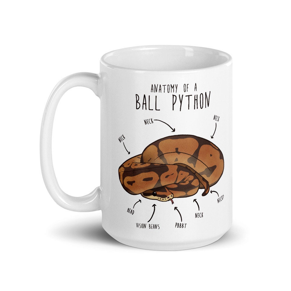 python code mug python programming mug python coffee... Snake Anatomy Mug Ball Python Coffee Mug - Funny Reptile Lover Gift ...