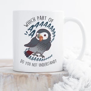 Tasse à café Timneh perroquet gris d&#39;Afrique, cadeau perroquet mignon, amoureux des oiseaux, tasse perroquet drôle pour animal de compagnie, cadeau pour elle, lui, papa maman, TAG Congo