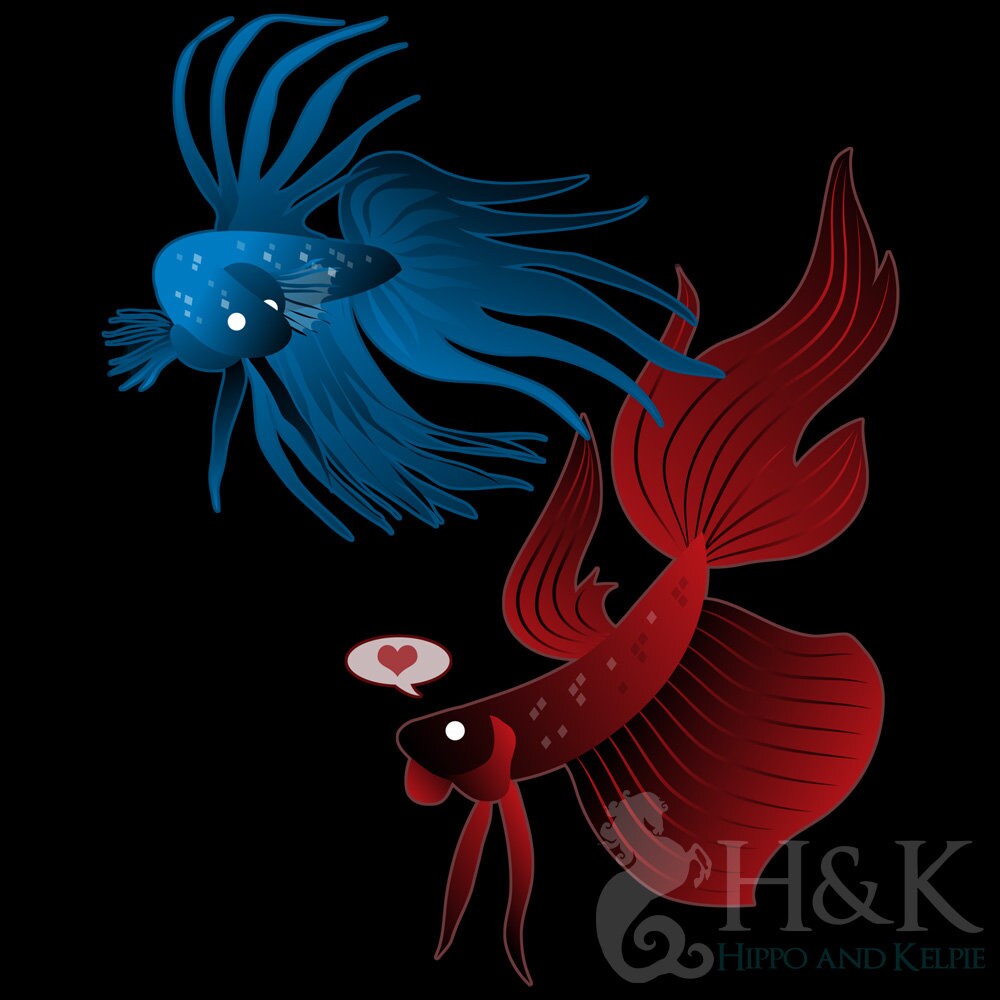 Betta Fish Shirt, Women Men, Betta Lover Gift, Cute Siamese Fighting ...