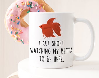 Betta Fish Coffee Mug, Cute Siamese Fighting Fish Gift, Pet Betta Lover, Funny Beta Fish Cup, Aquarium Tropical Tank, Fish Mom, Dad, Meme