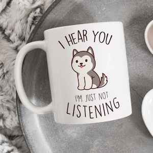 Husky Coffee Mug, Cute Siberian Husky Gift, Wolf Lover, Dog Cup, Gift for Her, Him, Birthday, Funny Pet, Husky Mom Dad Malamute Furry Fandom