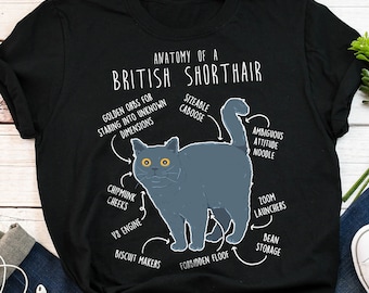 British Shorthair Shirt, Women, Men, Funny Cat Lover Gift, Cute Pet T-shirt British Shorthair Lover Tshirt Cat Tee British Shorthair Mom Dad