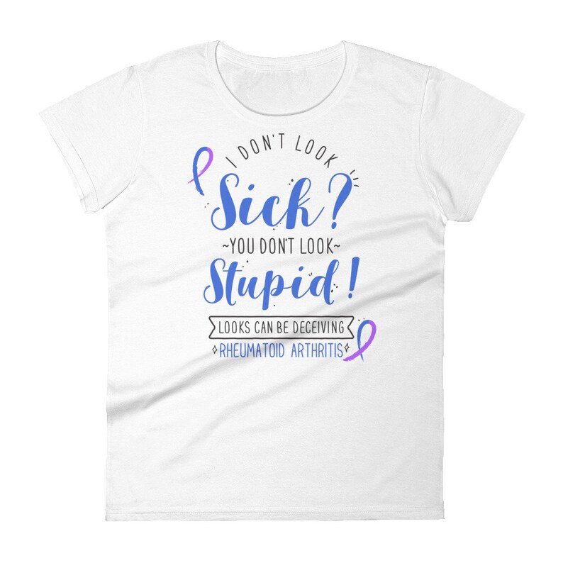 Rheumatoid Arthritis Shirt, Women, Men, Invisible Chronic Illness T-shirt Gift, RA Ribbon, RA Awareness, Spoonie Tee, Spoon Theory, Funny image 3
