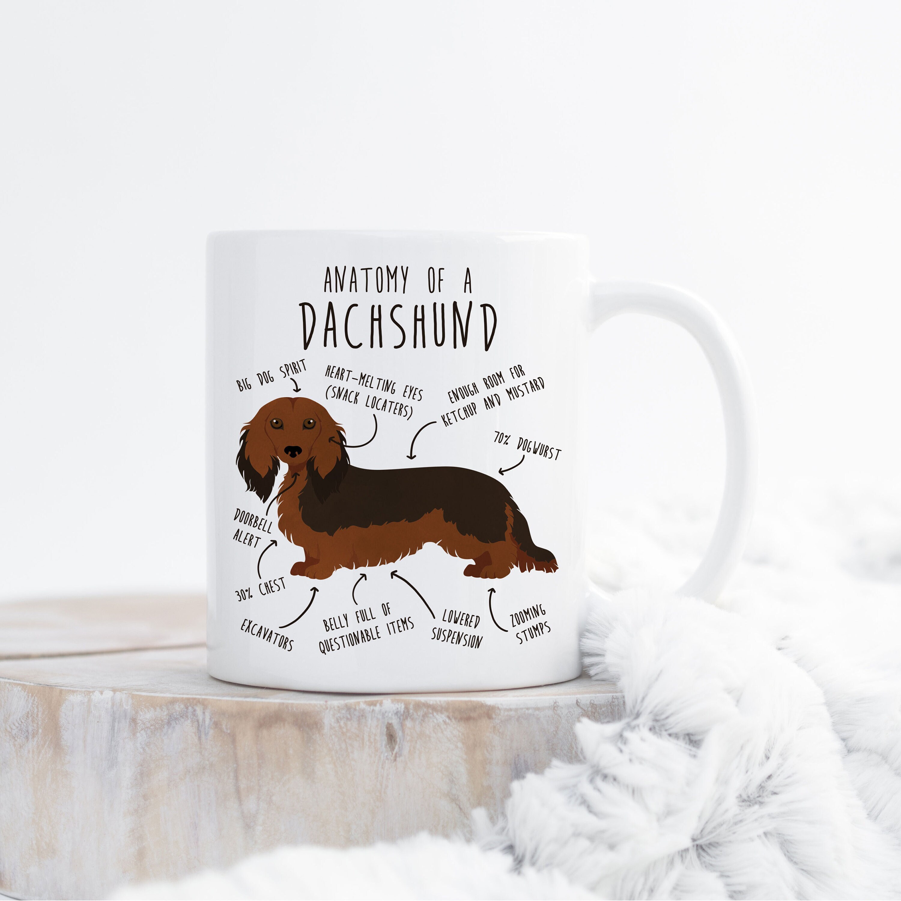 Dachsund and Hearts Duvet - White Dachsund and Hearts Duvet - White