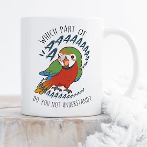 Harlequin Macaw Coffee Mug, Cute Pet Parrot Gift, Bird Lover, Funny Gift for Her, Him, Cup, Hybrid Macaw Mom, Macaw Dad, Scream